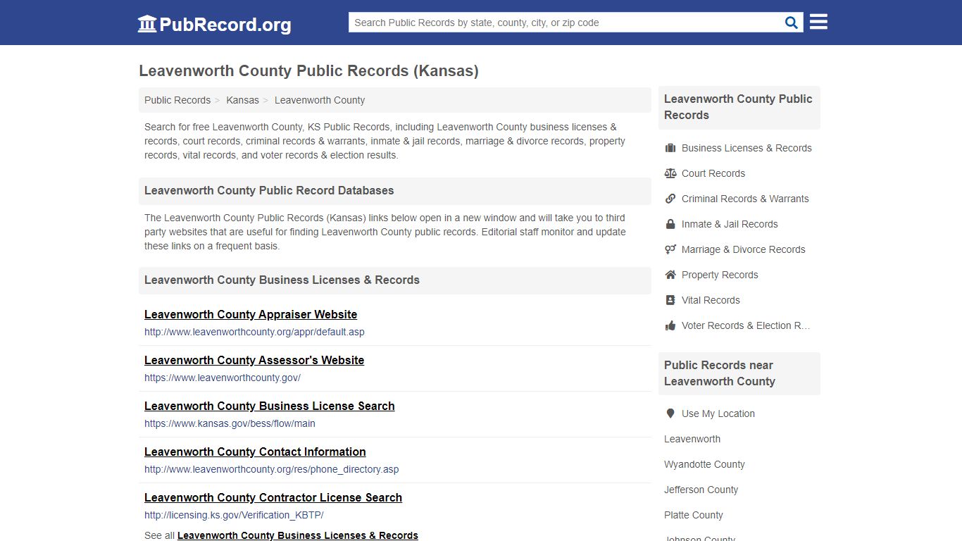 Free Leavenworth County Public Records (Kansas Public Records)