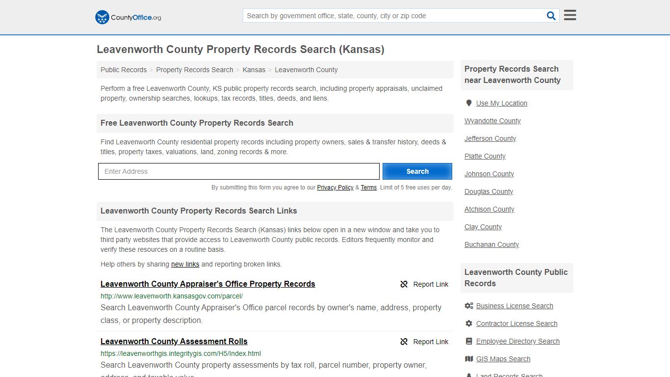 Property Records Search - Leavenworth County, KS ...